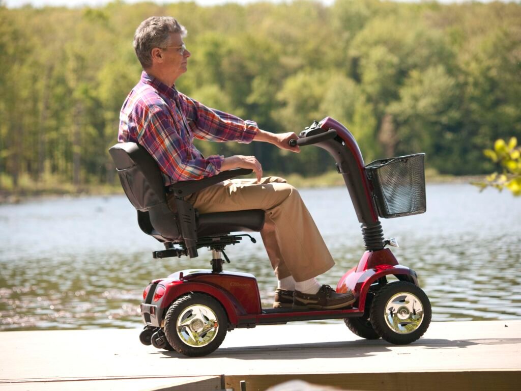 Man Riding Victory 10 Mobility Scooter